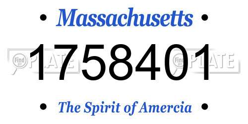 1758401 Massachusetts License Plate