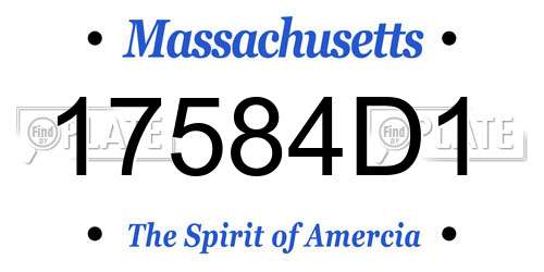 17584D1 Massachusetts License Plate