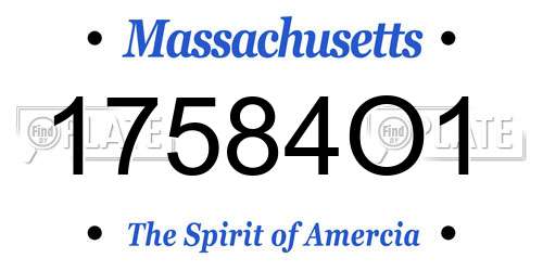 17584O1 Massachusetts License Plate