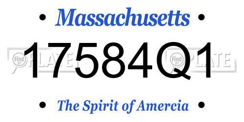 17584Q1 Massachusetts License Plate