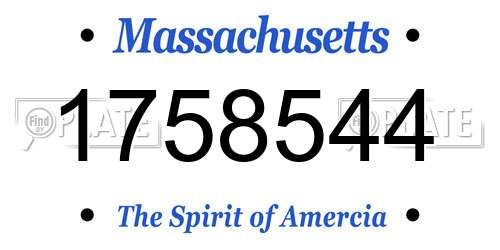 1758544 Massachusetts License Plate