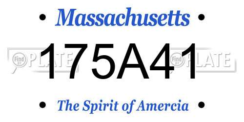 175A41 Massachusetts License Plate