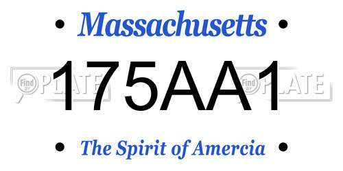 175AA1 Massachusetts License Plate