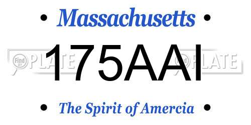 175AAI Massachusetts License Plate