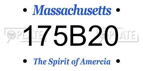 175B20 Massachusetts License Plate