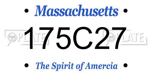 175C27 Massachusetts License Plate