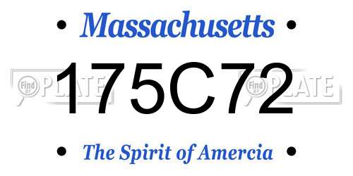 175C72 Massachusetts License Plate