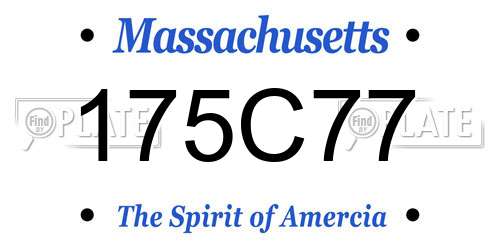 175C77 Massachusetts License Plate