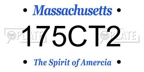 175CT2 Massachusetts License Plate