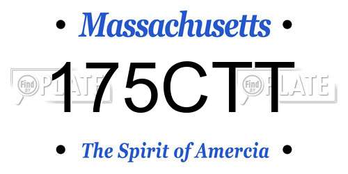 175CTT Massachusetts License Plate