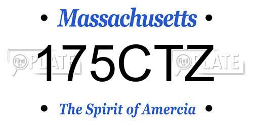 175CTZ Massachusetts License Plate