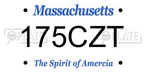 175CZT Massachusetts License Plate