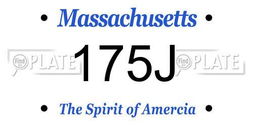 175J Massachusetts License Plate