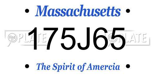 175J65 Massachusetts License Plate