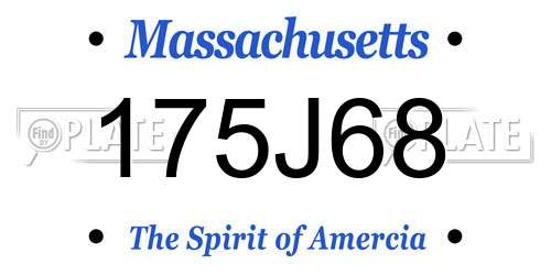 175J68 Massachusetts License Plate