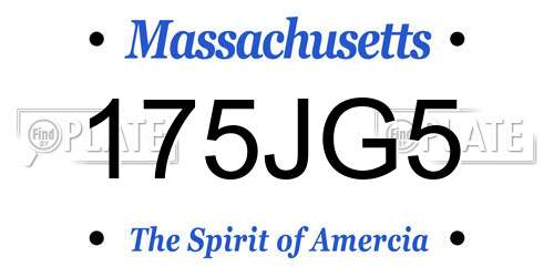 175JG5 Massachusetts License Plate