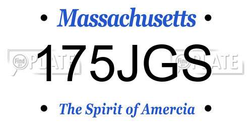 175JGS Massachusetts License Plate