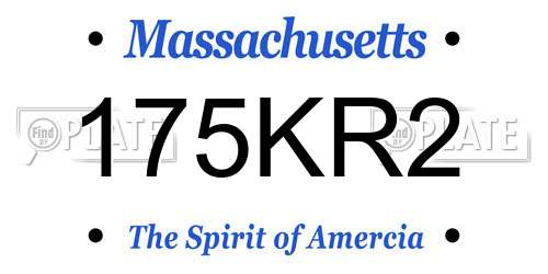 175KR2 Massachusetts License Plate