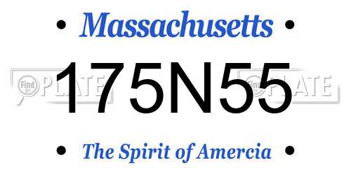 175N55 Massachusetts License Plate