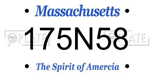 175N58 Massachusetts License Plate