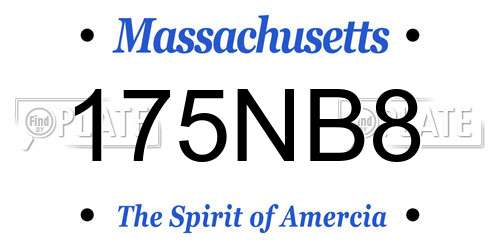 175NB8 Massachusetts License Plate