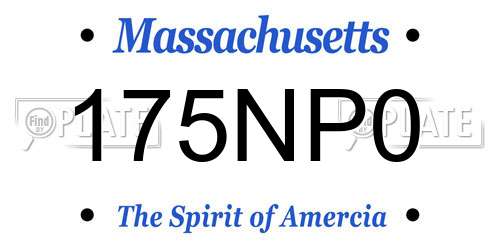 175NP0 Massachusetts License Plate