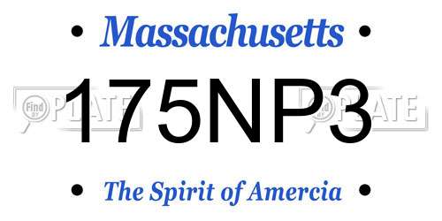 175NP3 Massachusetts License Plate