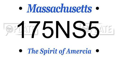 175NS5 Massachusetts License Plate