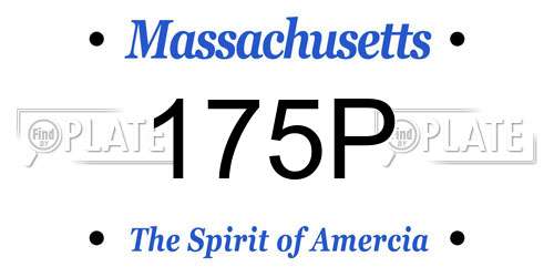175P Massachusetts License Plate