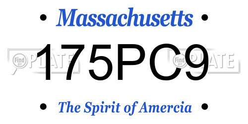 175PC9 Massachusetts License Plate
