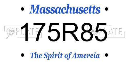 175R85 Massachusetts License Plate