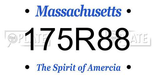 175R88 Massachusetts License Plate
