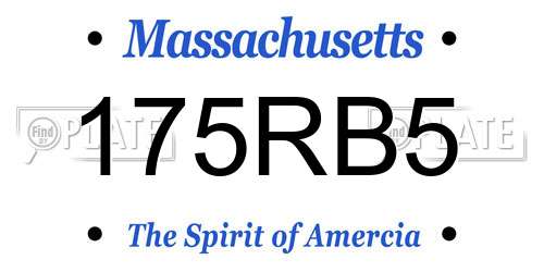 175RB5 Massachusetts License Plate
