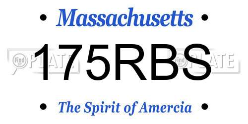 175RBS Massachusetts License Plate
