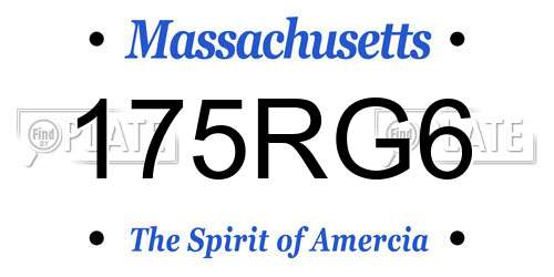 175RG6 Massachusetts License Plate
