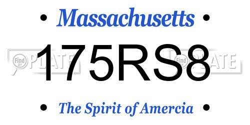 175RS8 Massachusetts License Plate
