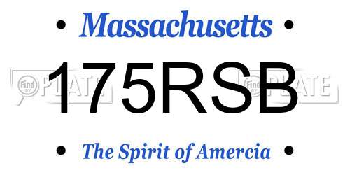 175RSB Massachusetts License Plate