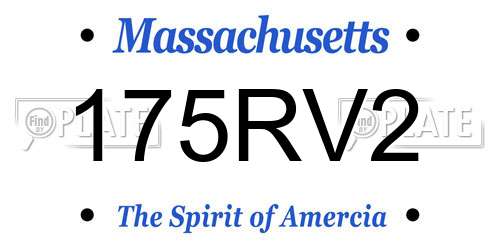 175RV2 Massachusetts License Plate
