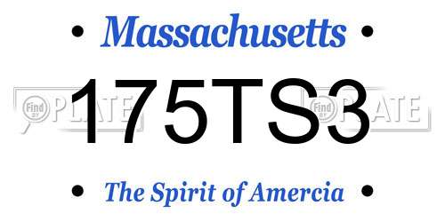 175TS3 Massachusetts License Plate