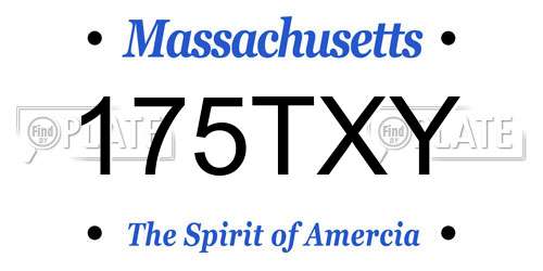 175TXY Massachusetts License Plate