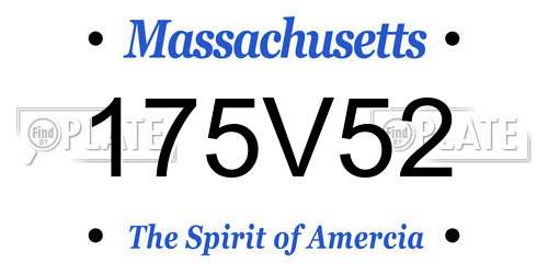 175V52 Massachusetts License Plate
