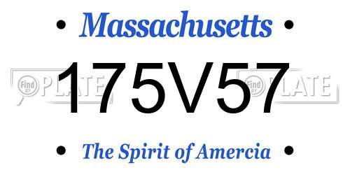 175V57 Massachusetts License Plate
