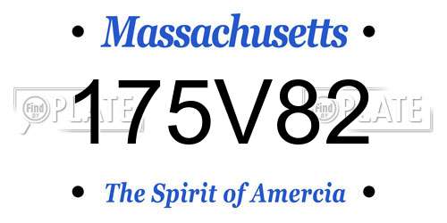 175V82 Massachusetts License Plate