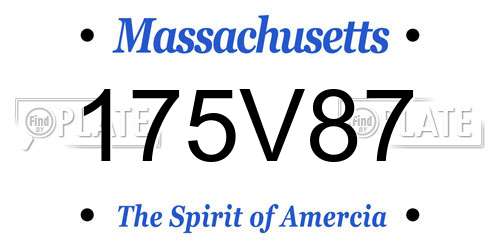 175V87 Massachusetts License Plate
