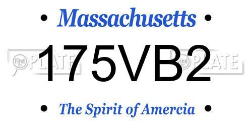 175VB2 Massachusetts License Plate