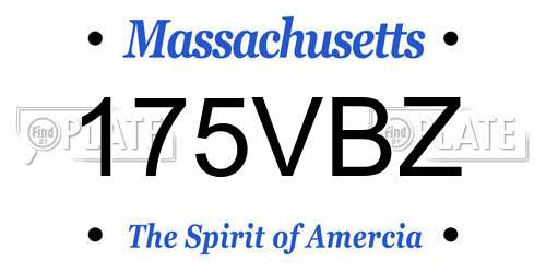 175VBZ Massachusetts License Plate