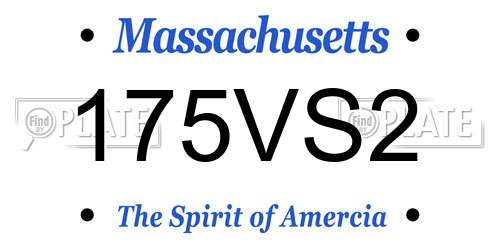 175VS2 Massachusetts License Plate