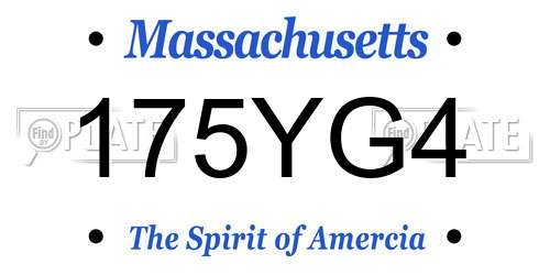 175YG4 Massachusetts License Plate