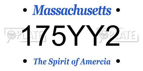 175YY2 Massachusetts License Plate
