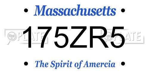 175ZR5 Massachusetts License Plate